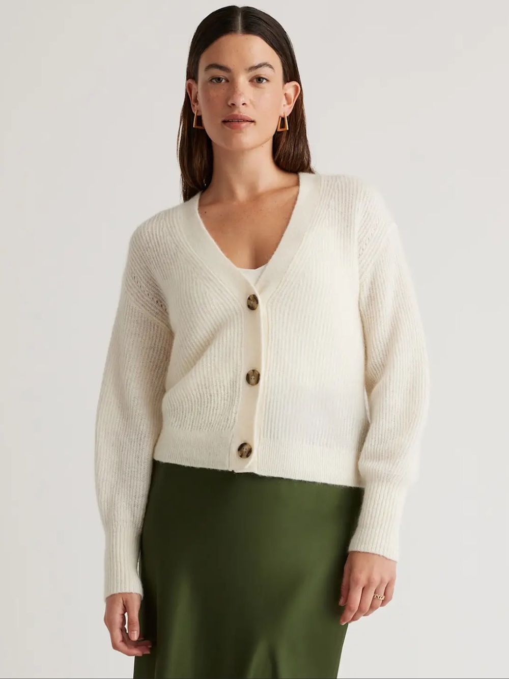 Baby Alpaca-Wool Cropped Cardigan